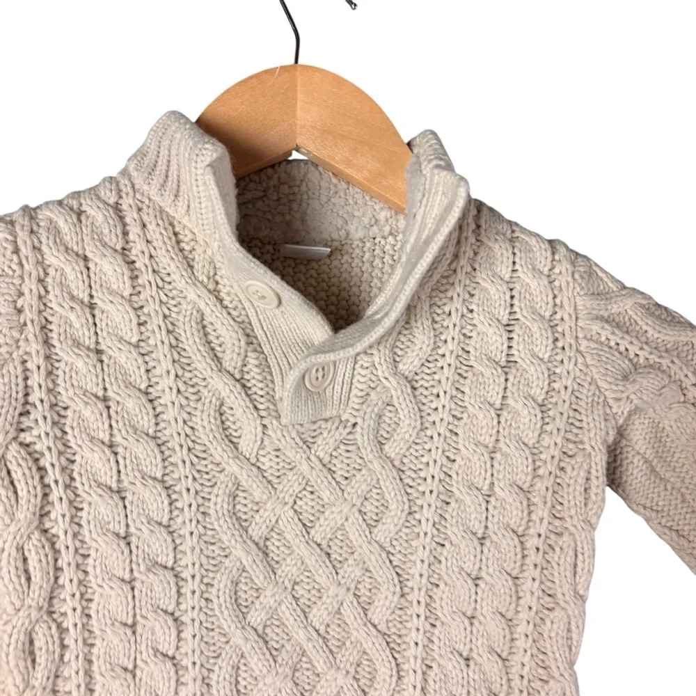 Baby Gap Cream Cable Knit Mock Neck Sweater – 12–18 Months